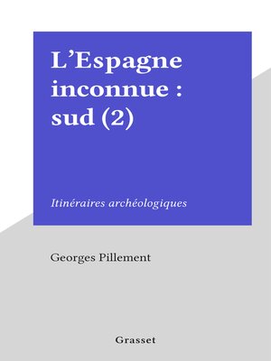 cover image of L'Espagne inconnue